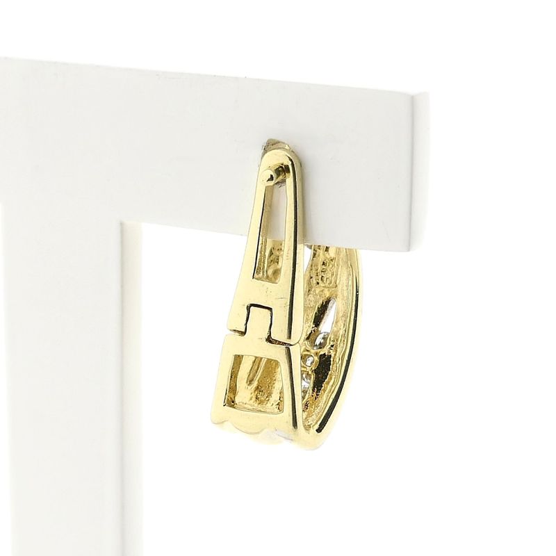 Image 5 of Bicolor Gold Earrings with Diamonds; 0.16 ct.