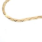 Image 4 of Two-tone gold flat cobra link necklace with diamonds; 0.24 ct.