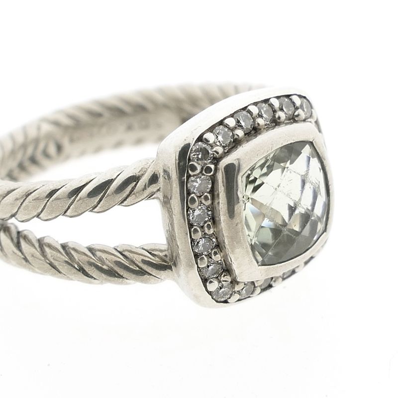 Image 7 of Silver ring set with prasiolite and diamond | 0.10 ct. | David Yurman
