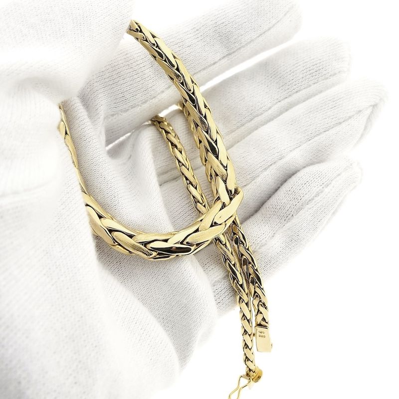 Image 8 of Gold foxtail link necklace