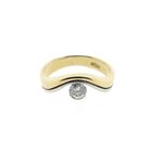 Image 3 of Two-tone gold solitaire ring with diamond | 0.24 ct.