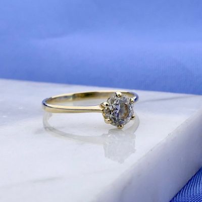 Image 2 of Gold Solitaire Ring with Zirconia