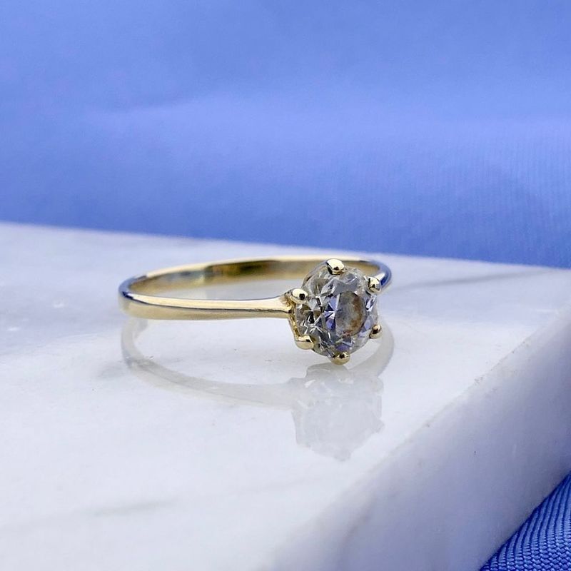 Image 2 of Gold Solitaire Ring with Zirconia