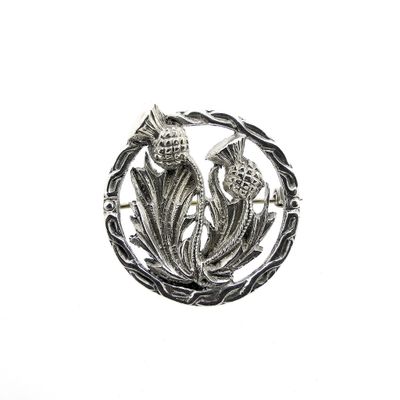 Image 1 of Silver brooch of thistles