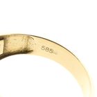 Image 8 of Bicolor Gold Mercedes Benz Men's Ring with Zirconia
