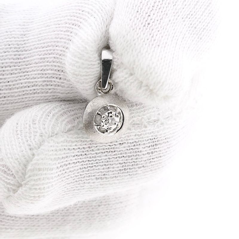 Image 11 of 18K White Gold Minimalist Pendant with Diamond