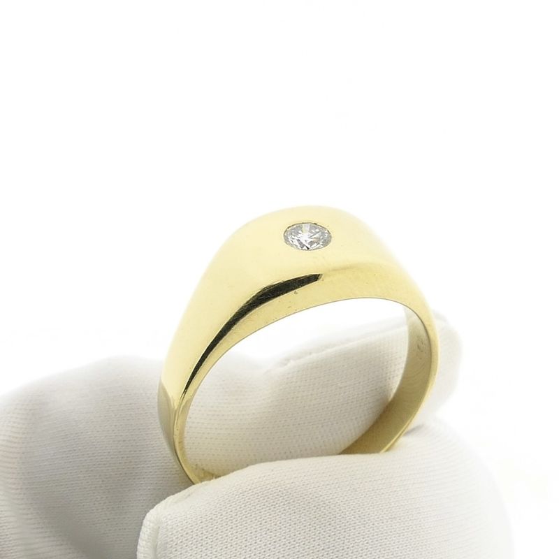 Image 7 of Gold men's ring with diamond; 0.20 ct.