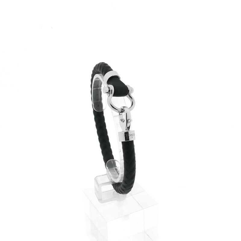 Image 1 of OMEGA Sailing Bracelet; Black Rubber; XL 23 cm