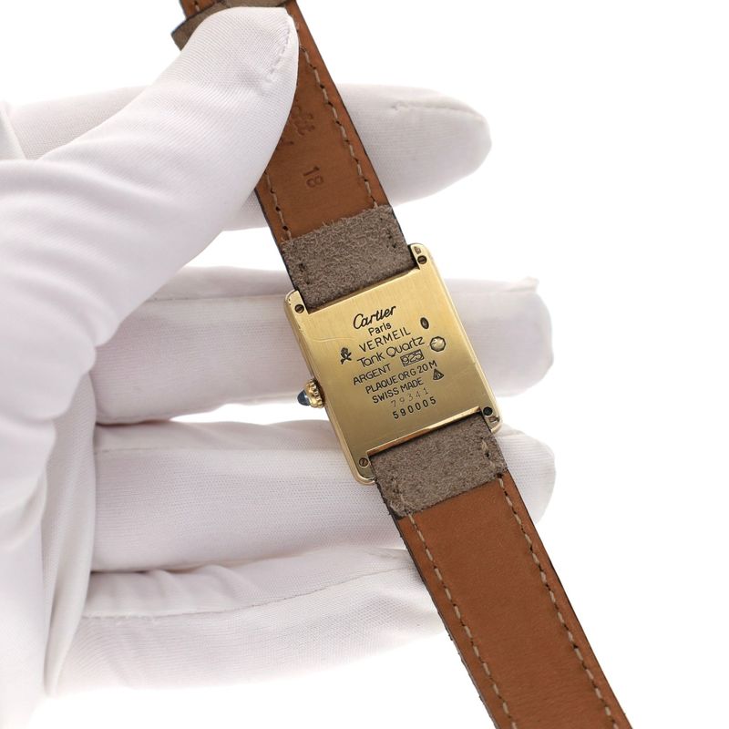 Image 14 of Cartier Tank Vermeil 'Large' 590005; Vintage Unisex Watch