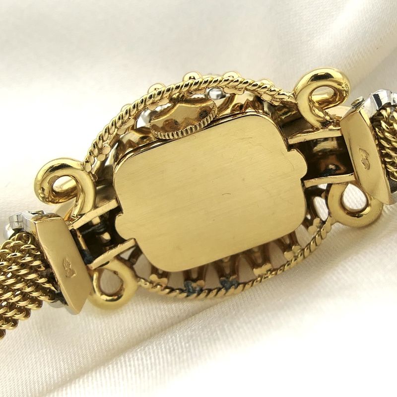 Image 16 of Swiss Geneva Bracelet/Cocktail Watch; 18k gold women's watch with diamonds