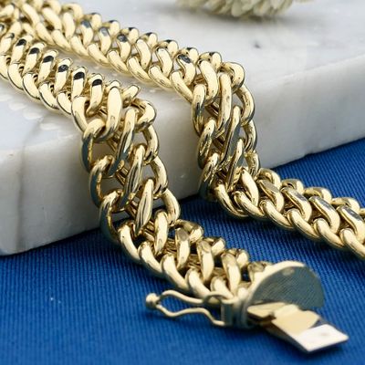 Afbeelding 2 van Gouden Franse gourmetschakel armband | 19 cm