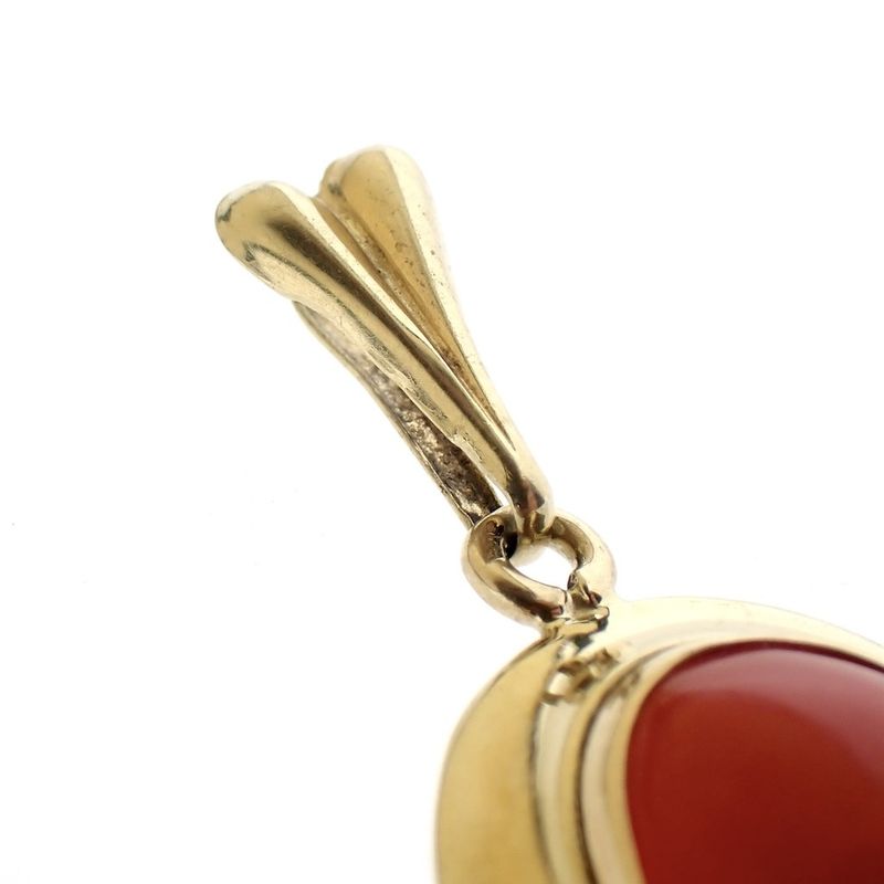 Image 4 of Gold pendant with blood coral | Vintage/antique