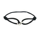 Image 1 of Forever Knots® Handmade Black Satin Bracelet with Silver Link