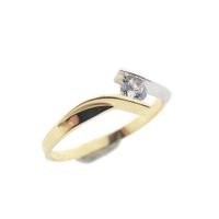 Two-tone gold ring with zirconia