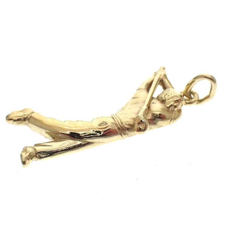 Image 2 of Gold golfer pendant