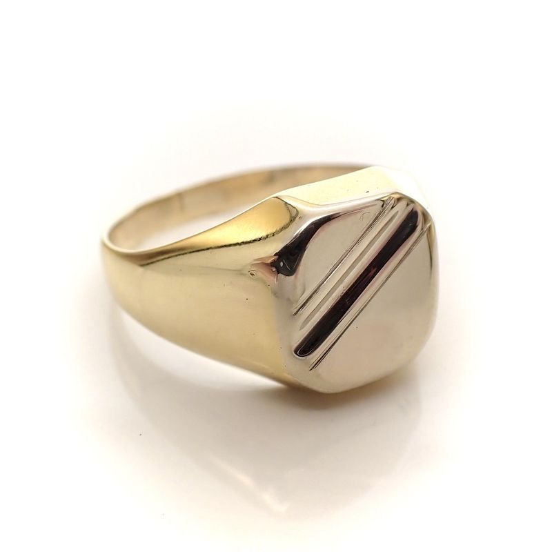 Image 4 of Two-tone gold men's signet ring