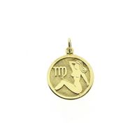 Gold zodiac sign pendant; Virgo