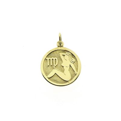 Image 1 of Gold zodiac sign pendant; Virgo