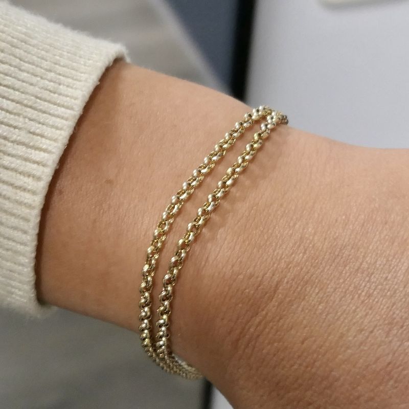 Image 12 of Gold double jasseron link bracelet
