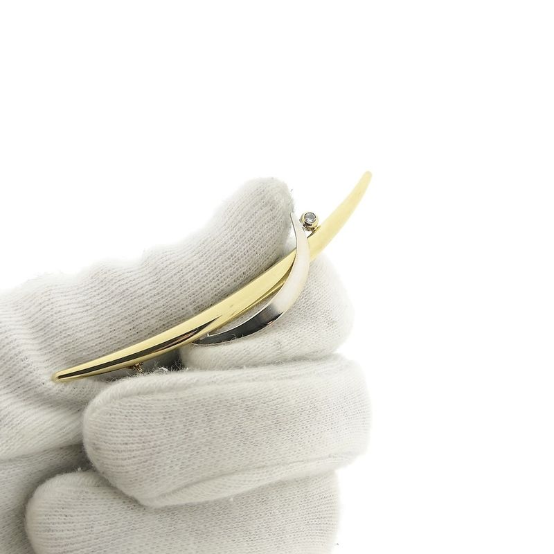 Image 4 of Two-tone gold brooch with zirconia