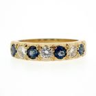 Image 3 of 18-karat gold ring with diamond and sapphire | approx. 0.51 ct.