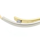 Image 5 of Two-tone gold cobra link necklace with a fixed pendant and diamond