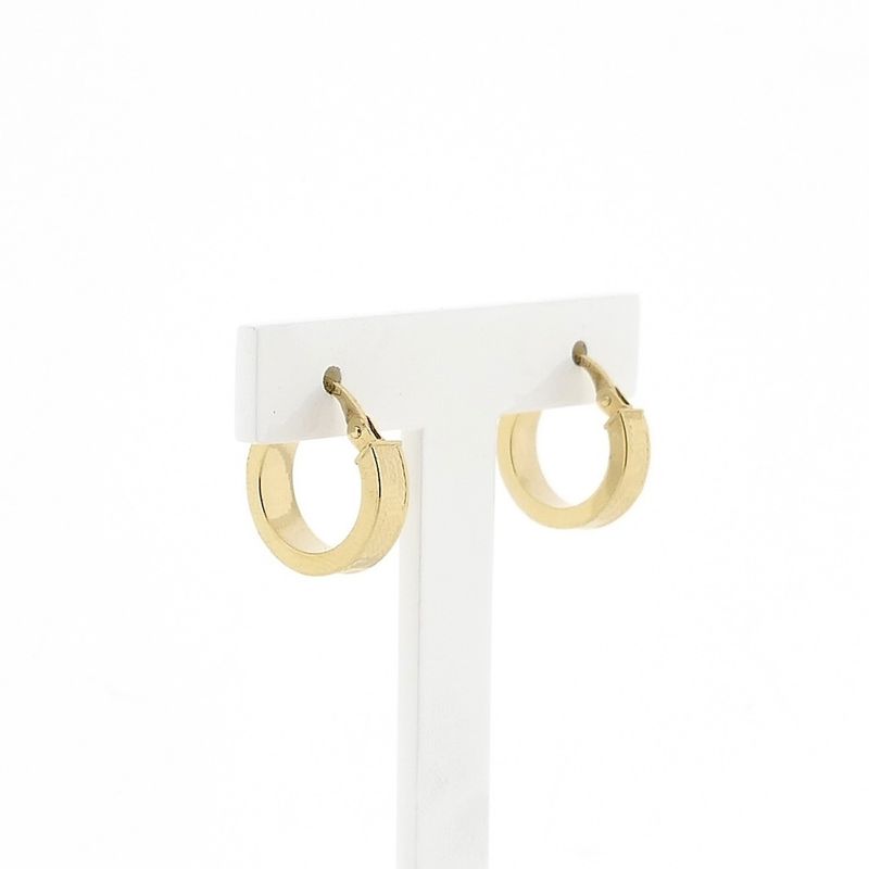 Image 3 of Gold Hoops with Meander Pattern