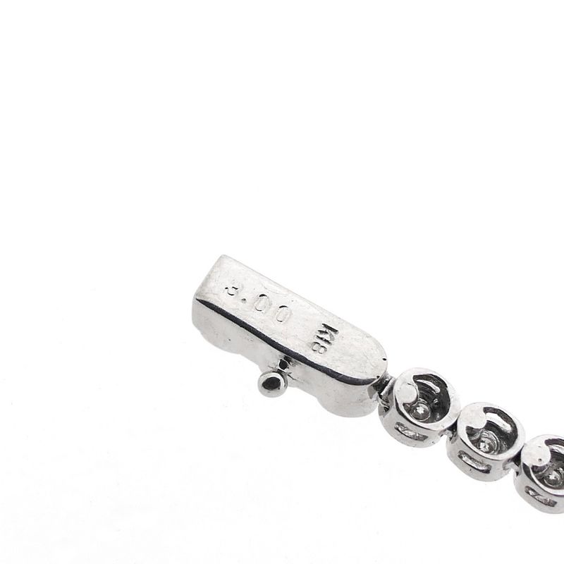 Image 9 of 18K white gold tennis necklace with 3.00 ct. diamonds | 42 cm