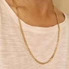 Image 8 of Long gold gourmet link necklace | 67 cm