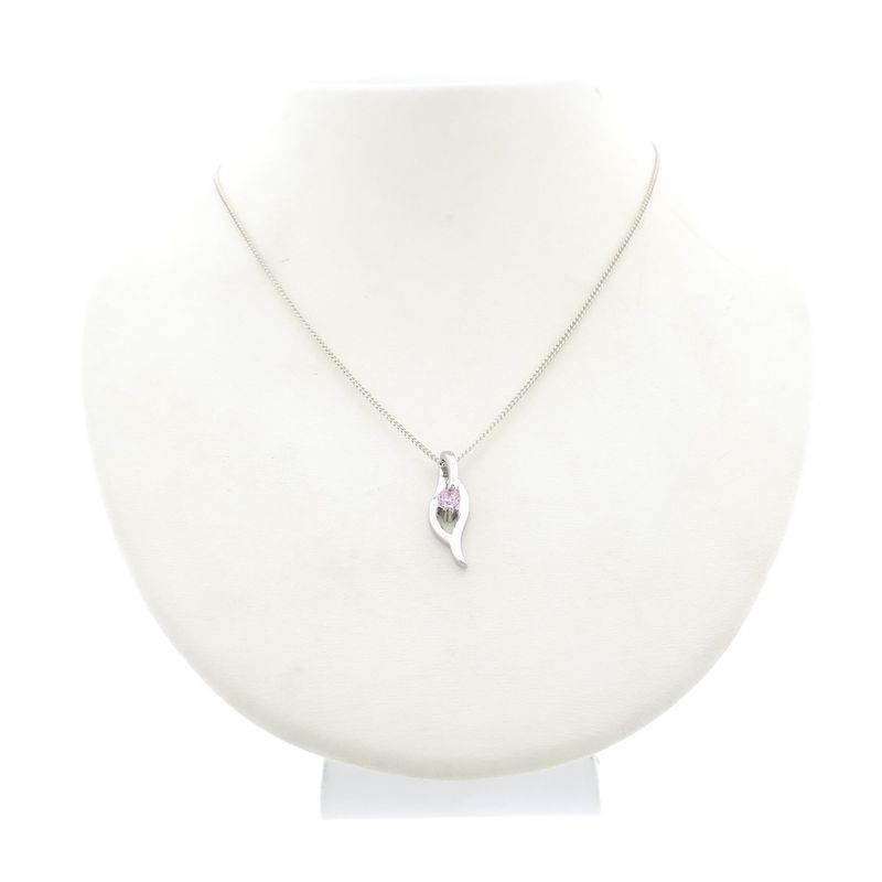 Image 6 of Silver pendant with a pink zirconia