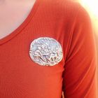 Image 7 of Antique silver brooch with scene