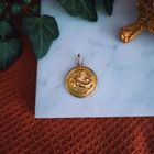 Image 2 of Gold zodiac sign pendant; Capricorn.