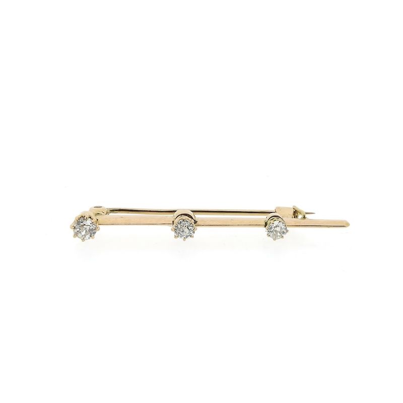 Image 1 of Rose gold brooch with diamond; 0.45 ct.