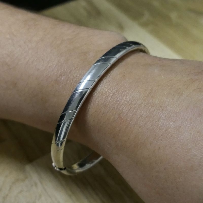 Image 11 of Silver slave bracelet with engravings | Ø 62.5 mm