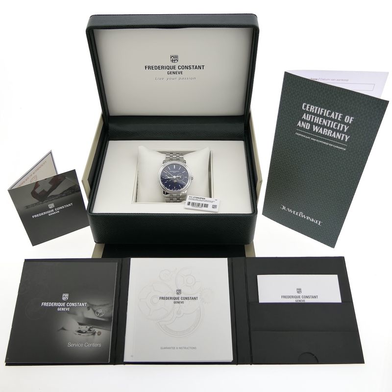 Image 17 of Frederique Constant Classics Business Timer FC270N4P6B; Men's watch with moon phase