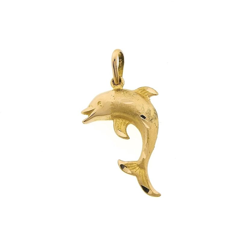 Image 1 of 18 carat gold dolphin pendant