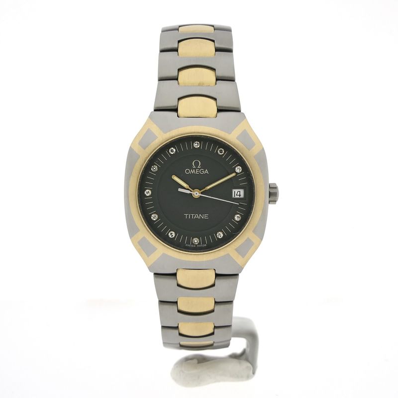 Image 1 of Omega Seamaster Polaris 'Titane' 396.0981; Unisex 18k gold/titanium watch with diamonds