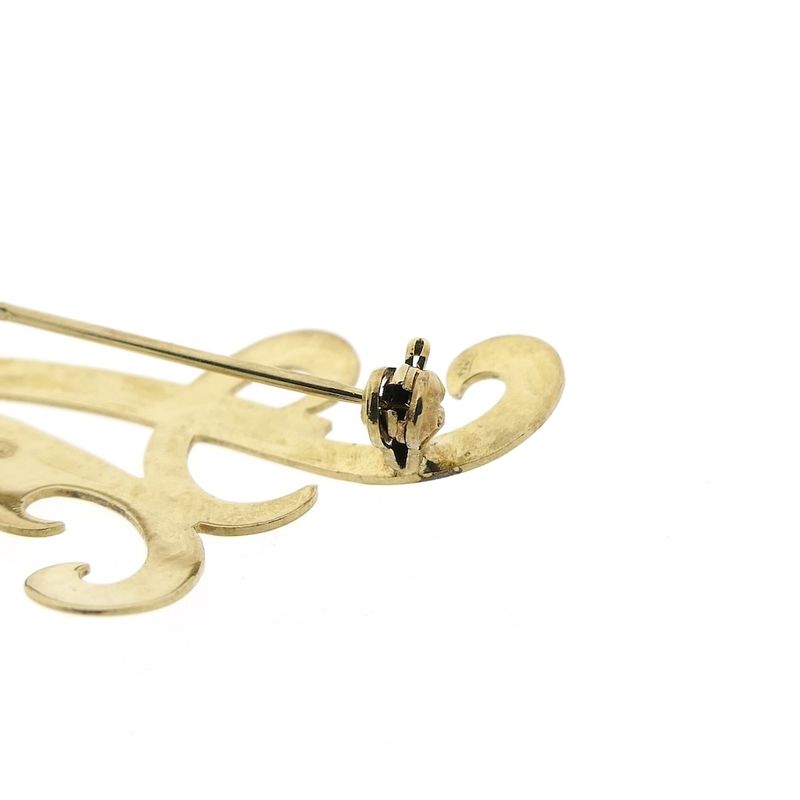 Image 5 of Gold letter brooch; letter A