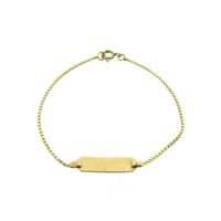 Gold Venetian link bracelet with engraving | 16.5 cm