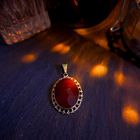 Image 2 of Vintage gold pendant with carnelian