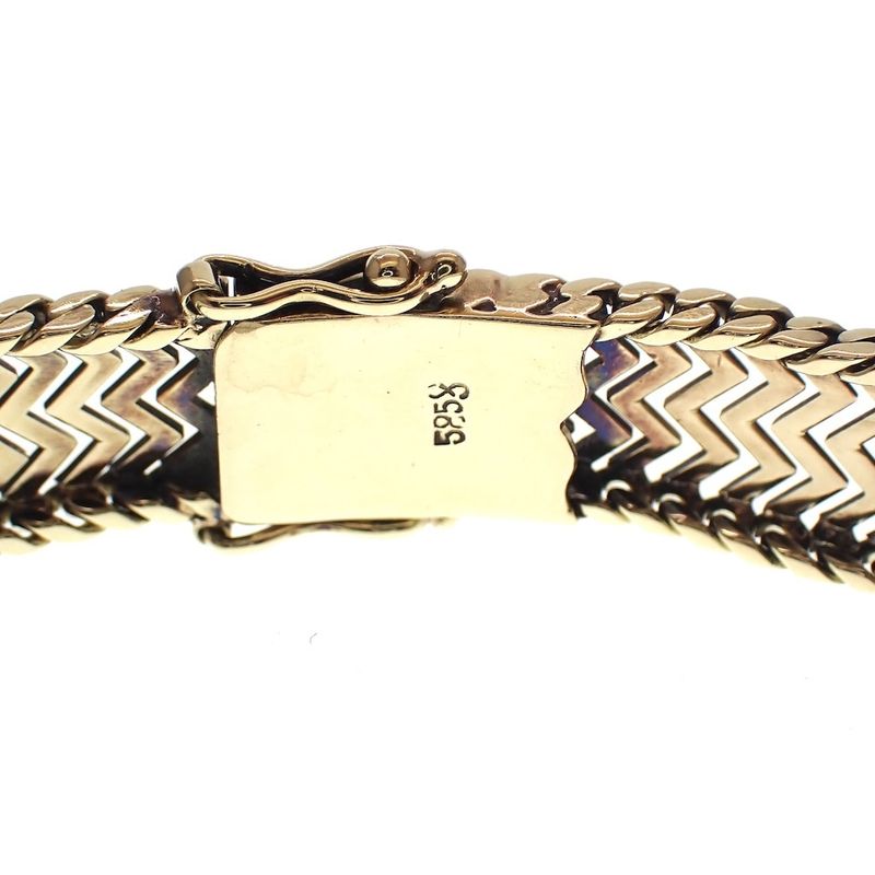 Image 3 of Gold zigzag link bracelet | 19 cm