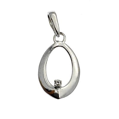 Image 1 of White gold pendant with a small diamond 0.01 ct.