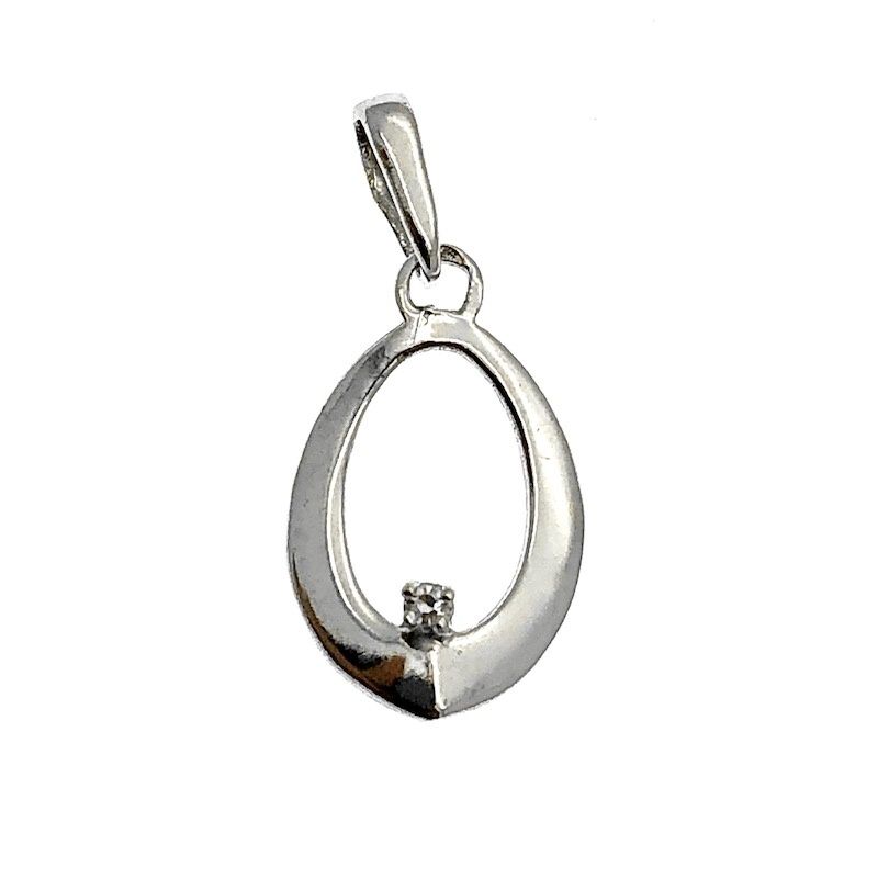 Image 1 of White gold pendant with a small diamond 0.01 ct.