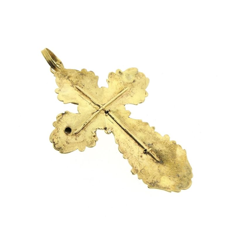 Image 5 of Antique gold pendant of a cross with corpus | 19th century