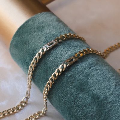 Image 2 of Two-tone gold link chain