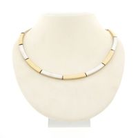 Two-tone gold fantasy link necklace