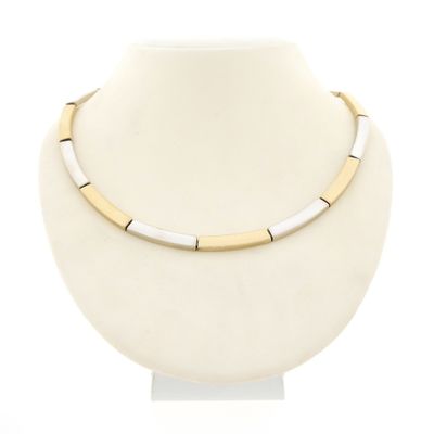 Two-tone gold fantasy link necklace Image 1 of Two-tone gold fantasy link necklace