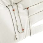 Image 10 of Silver Venetian link necklace with blood coral | 39.5 cm