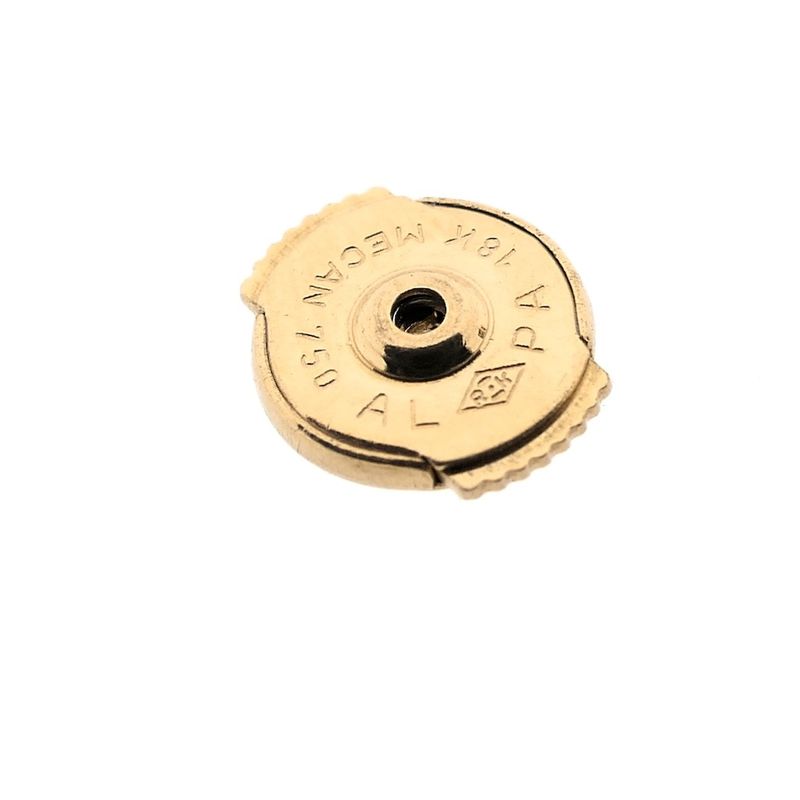 Image 8 of Paul Simons two-tone gold earrings; Half-round