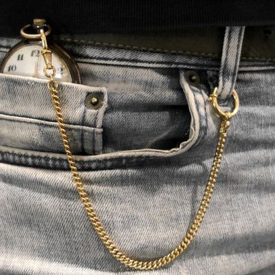 Image 2 of Vintage gold watch chain; Chatelaine (for a pocket watch).